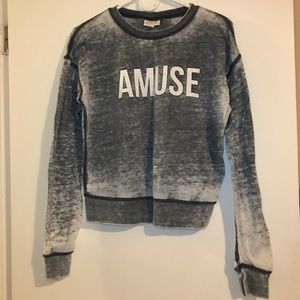 AMUSE SOCIETY LOGO EMBROIDERED CREWNECK SWEATSHIRT